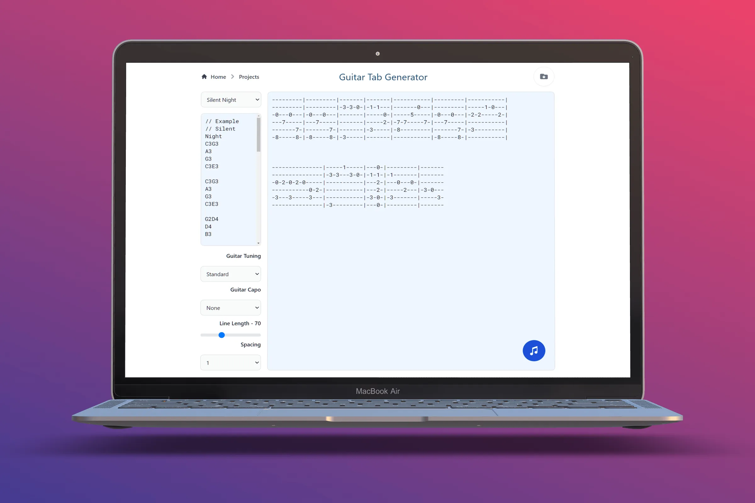 Guitar Tab Generator